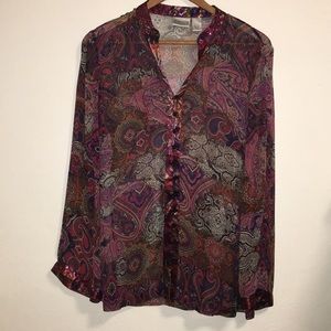 Chico’s printed silk blouse